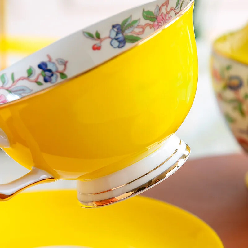 8-värviline Pastoral Bone China kohvitassi komplekt Portselanist teetass Ühevärviline keraamiline teekannu komplekt Kohviku kruusi tassi teetass Teetass teenõu