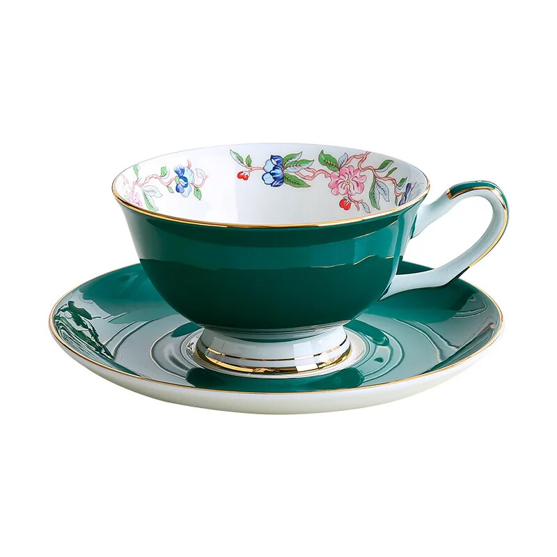 8-värviline Pastoral Bone China kohvitassi komplekt Portselanist teetass Ühevärviline keraamiline teekannu komplekt Kohviku kruusi tassi teetass Teetass teenõu