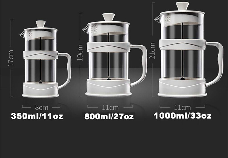 French Press kohvi-/teekeetja, Camping Mini kohvi-/teepress 304 roostevabast terasest filtrist ja kuumakindlast klaasist kohvimasin