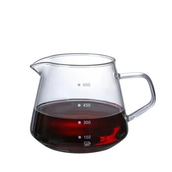 Carafe Drip Coffee Pot 300ml 500ml V Funnel Glass Cup Range Server Kettle Brewery Barista Percolator Coffee Maker