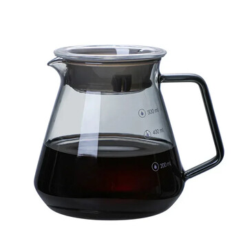 Carafe Drip Coffee Pot 300ml 500ml V Funnel Glass Cup Range Server Kettle Brewery Barista Percolator Coffee Maker