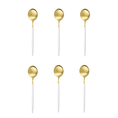 6Pcs Mat šarene čajne žličice za sladoled od nehrđajućeg čelika za desert Žličice za miješanje Žličica za kavu Kuhinjski dodaci Pribor za jelo