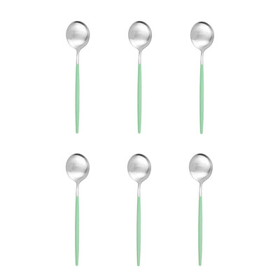6Pcs Mat šarene čajne žličice za sladoled od nehrđajućeg čelika za desert Žličice za miješanje Žličica za kavu Kuhinjski dodaci Pribor za jelo