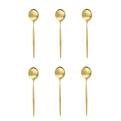 6Pcs Mat šarene čajne žličice za sladoled od nehrđajućeg čelika za desert Žličice za miješanje Žličica za kavu Kuhinjski dodaci Pribor za jelo