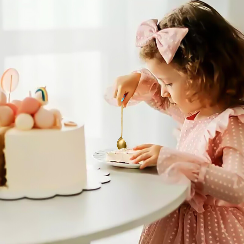 Leeseph kavos šaukštų šakučių rinkinys nerūdijančio plieno maži arbatiniai šaukšteliai, maži spurgos desertiniai ledai arbatos cukraus maišyklės Naujųjų metų dovanai