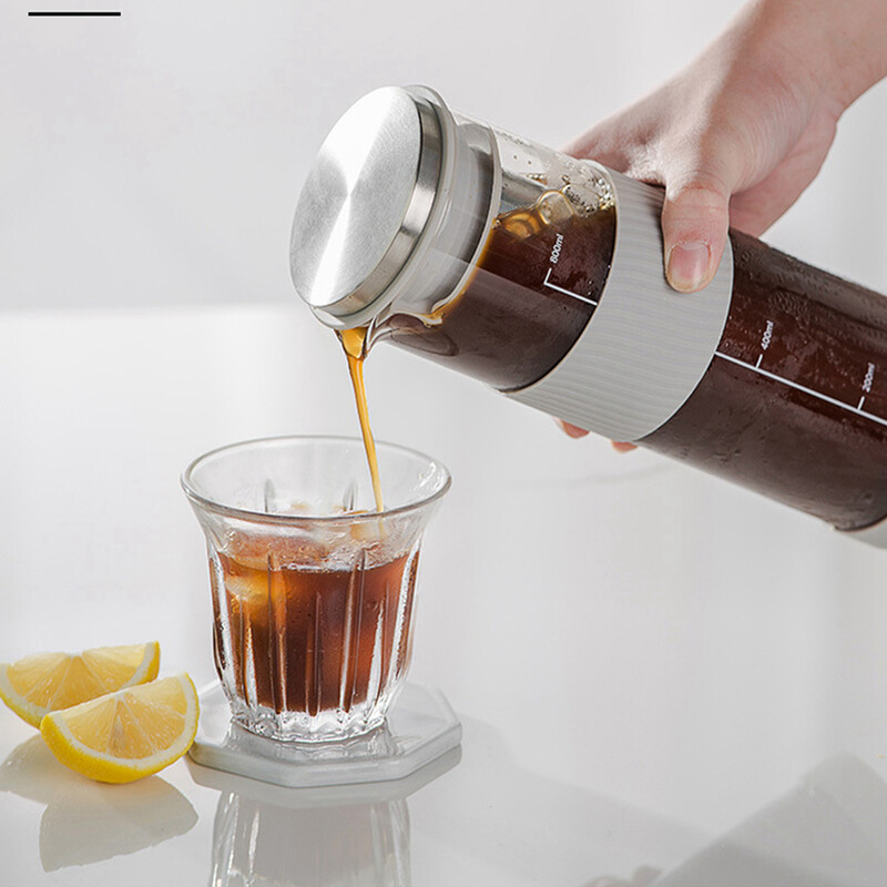 Aparat de cafea cu gheață Cold Brew Aparat de cafea cu gheață etanș pentru frigider Filtru de cafea Urcior cu capac ermetic