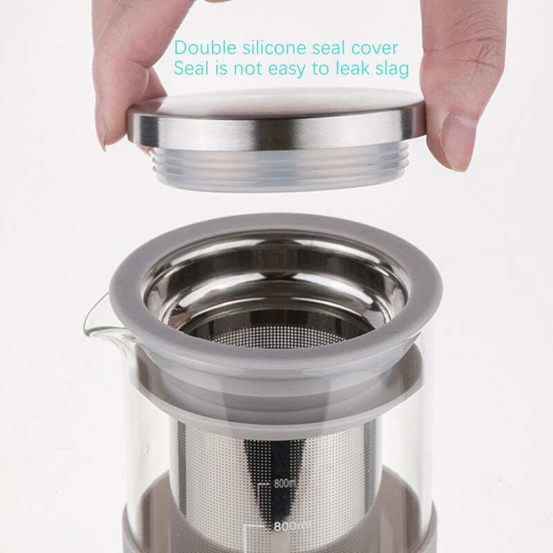 Aparat de cafea cu gheață Cold Brew Aparat de cafea cu gheață etanș pentru frigider Filtru de cafea Urcior cu capac ermetic