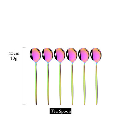 6 vnt arbatos kavos maišyklės mini šaukšteliai maži veidrodžiai nerūdijančio plieno šaukštai virtuvės reikmenys juodojo rožinio aukso arbatinio šaukštelio rinkinys didmeninė prekyba