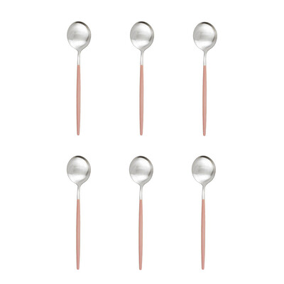 6 vnt Maži matiniai šaukšteliai arbatos maišyklės mini šaukštai nerūdijančio plieno šaukštai virtuvės reikmenys juodo rožinio aukso šaukštelių rinkinys 13cm