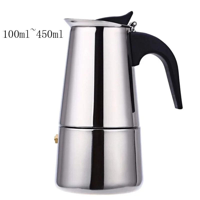 100/200/300/450 ml viryklės viršus Moka kavos puodas nerūdijančio plieno filtras itališkas espreso kavos aparatas perkoliatoriaus įrankis Mocha Cafetiere