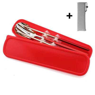 Nešiojamas stalo įrankių rinkinys su dėklu nerūdijančio plieno indų rinkinys Stovyklavietės kelioninis šaukštas Šakutė Stalo įrankiai Virtuvės reikmenys