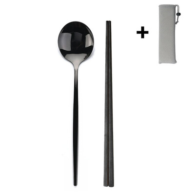 Nešiojamas stalo įrankių rinkinys su dėklu nerūdijančio plieno indų rinkinys Stovyklavietės kelioninis šaukštas Šakutė Stalo įrankiai Virtuvės reikmenys