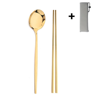 Nešiojamas stalo įrankių rinkinys su dėklu nerūdijančio plieno indų rinkinys Stovyklavietės kelioninis šaukštas Šakutė Stalo įrankiai Virtuvės reikmenys