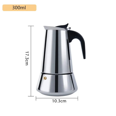 Nerūdijančio plieno kavos puodas Barista Moka, Espresso Latte, Viryklės filtras, Kavos virimo aparatas, Kavos puodas