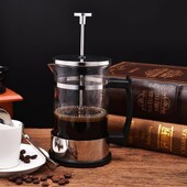 Nerūdijančio plieno stiklinis arbatinukas Cafetiere prancūziškos kavos arbatos perkoliatorius filtro preso stūmoklis 350 ml rankinis kavos espreso kavos virimo aparatas