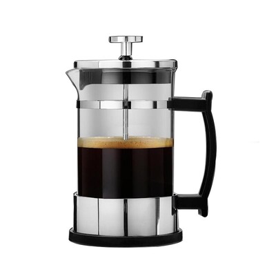Nerūdijančio plieno stiklinis arbatinukas Cafetiere prancūziškos kavos arbatos perkoliatorius filtro preso stūmoklis 350 ml rankinis kavos espreso kavos virimo aparatas