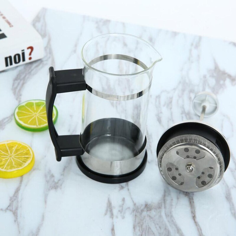 Nerūdijančio plieno stiklinis arbatinukas Cafetiere prancūziškos kavos arbatos perkoliatorius filtro preso stūmoklis 350 ml rankinis kavos espreso kavos virimo aparatas