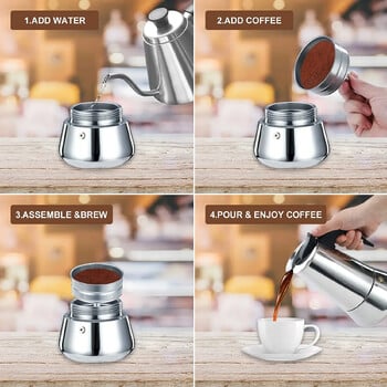 Καφετιέρες Moka Pot Coffee Espresso Geyser Καφετιέρες από ανοξείδωτο χάλυβα Καφετιέρες Σόμπα Συσκευές καφέ Φίλτρα Mocha Percolator