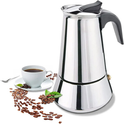 Kafijas automāti Moka Pot Kafijas Espresso Geizers Nerūsējošā tērauda Kafijas automāti Plīts Kafijas Iekārtas Filtri Mokas Perkolators