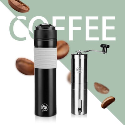 Recafimil 350ml French Press portatīvais kafijas spiedes automāts Tarvel ar kafijas virzuļa filtru krūzes katlu dzirnaviņas