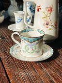 Φλιτζάνια καφέ με κορδέλα, φλιτζάνια καφέ, φλιτζάνια τσαγιού, φλιτζάνι τσαγιού, πιατάκια, κούπα καφέ, καπουτσίνο, για το γραφείο και το σπίτι