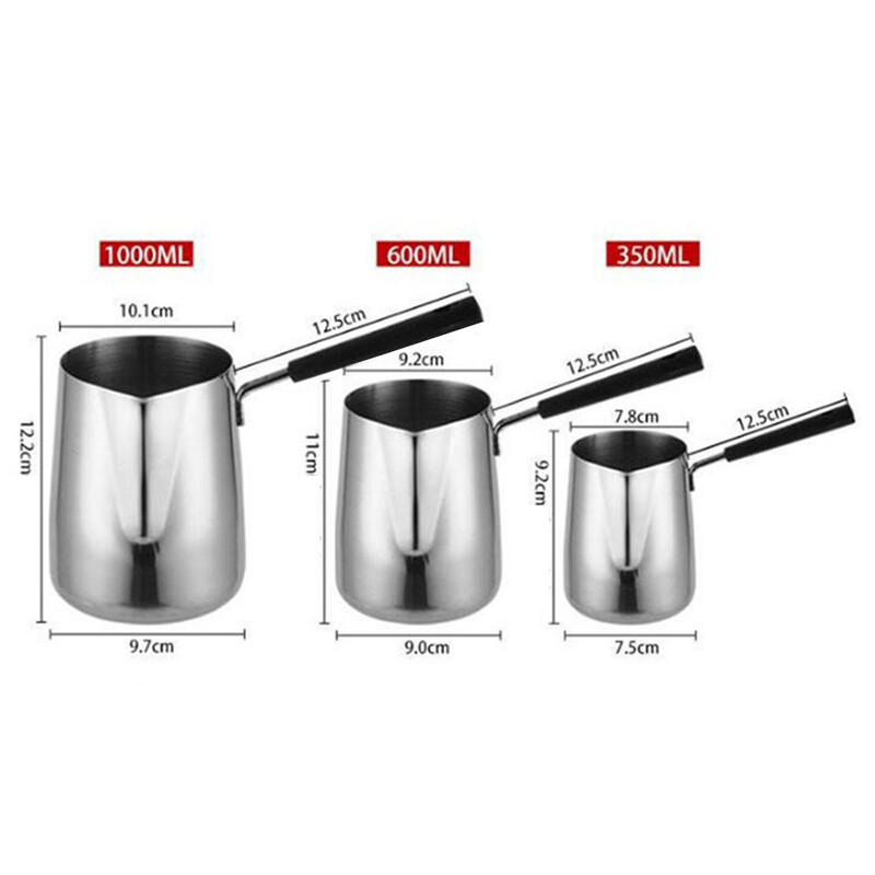Ilgos rankenos turkiškos kavos puodas su pylimo snapeliu nerūdijančio plieno pieno sviesto šildytuvo viryklė Šokolado lydymo indas