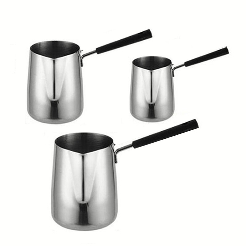 Ilgos rankenos turkiškos kavos puodas su pylimo snapeliu nerūdijančio plieno pieno sviesto šildytuvo viryklė Šokolado lydymo indas