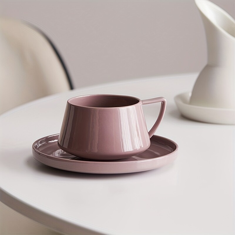 1 set 320 ml set de ceai de cafea din ceramica si farfurii Set de vase pentru toate anotimpurile Set de cani de ceai de dupa-amiaza pentru vase de bautura la biroul de casa