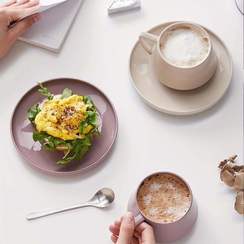 1 set 320 ml set de ceai de cafea din ceramica si farfurii Set de vase pentru toate anotimpurile Set de cani de ceai de dupa-amiaza pentru vase de bautura la biroul de casa