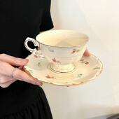 Prancūziškas retro kavos rinkinys lėkštė Keraminė romantiška popietės arbatos puodelis kavos puodelis lėkštė 200 ml puodelio padėklas Kavinė puodelis vakarėlio puodelis