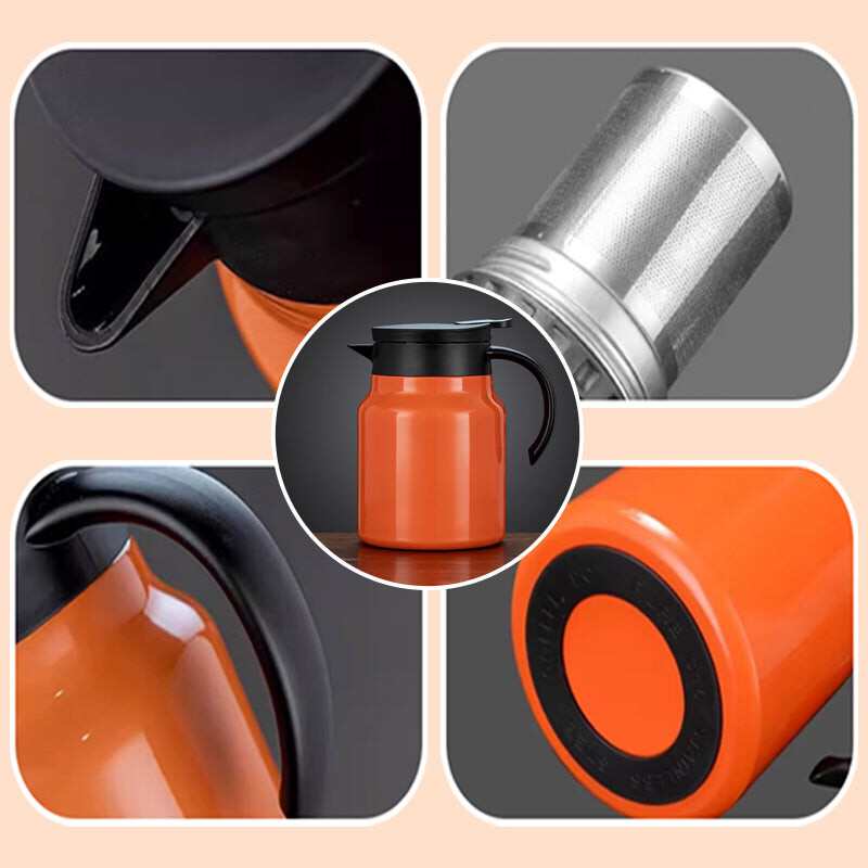 Aukštos kokybės 316 nerūdijančio plieno kavos izoliacija, virdulys, izoliuotos kolbos, temperatūros rodyklės termosas karšto vandens ąsotis arbatinukas