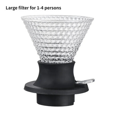 V-kujuline kohvikomplekt paksendatud tilgafiltriga, mitmeosaline komplekt, mis on ühendatud Ameerika kohvi käsitsi valmistatud kohvitööriistadega