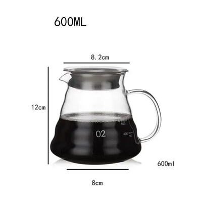 V-kujuline kohvikomplekt paksendatud tilgafiltriga, mitmeosaline komplekt, mis on ühendatud Ameerika kohvi käsitsi valmistatud kohvitööriistadega