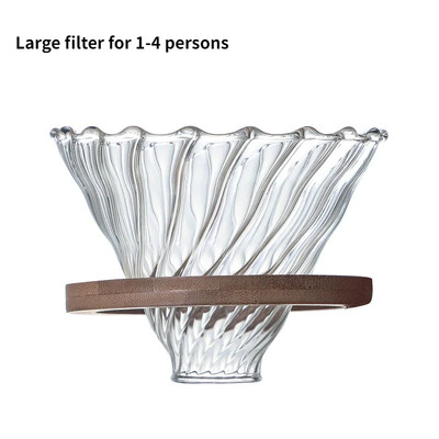 V-kujuline kohvikomplekt paksendatud tilgafiltriga, mitmeosaline komplekt, mis on ühendatud Ameerika kohvi käsitsi valmistatud kohvitööriistadega