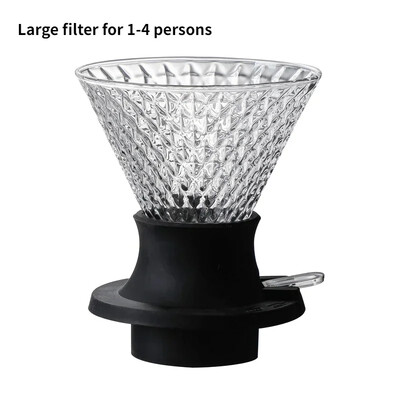 V-kujuline kohvikomplekt paksendatud tilgafiltriga, mitmeosaline komplekt, mis on ühendatud Ameerika kohvi käsitsi valmistatud kohvitööriistadega