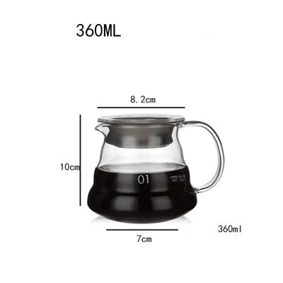 V-kujuline kohvikomplekt paksendatud tilgafiltriga, mitmeosaline komplekt, mis on ühendatud Ameerika kohvi käsitsi valmistatud kohvitööriistadega