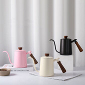 Nerūdijančio plieno lašinamasis kavos virdulys su temperatūros žąsies kaklelio virduliu kempingo kavos reikmenimis ir arbatos mediniu puodu su rankena