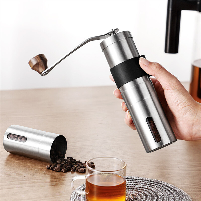 Rasnita de cafea manuala Rasnita portabila pentru boabe de cafea Mini din otel inoxidabil usor de manual Moara de spumare Accesorii de bucatarie Instrument