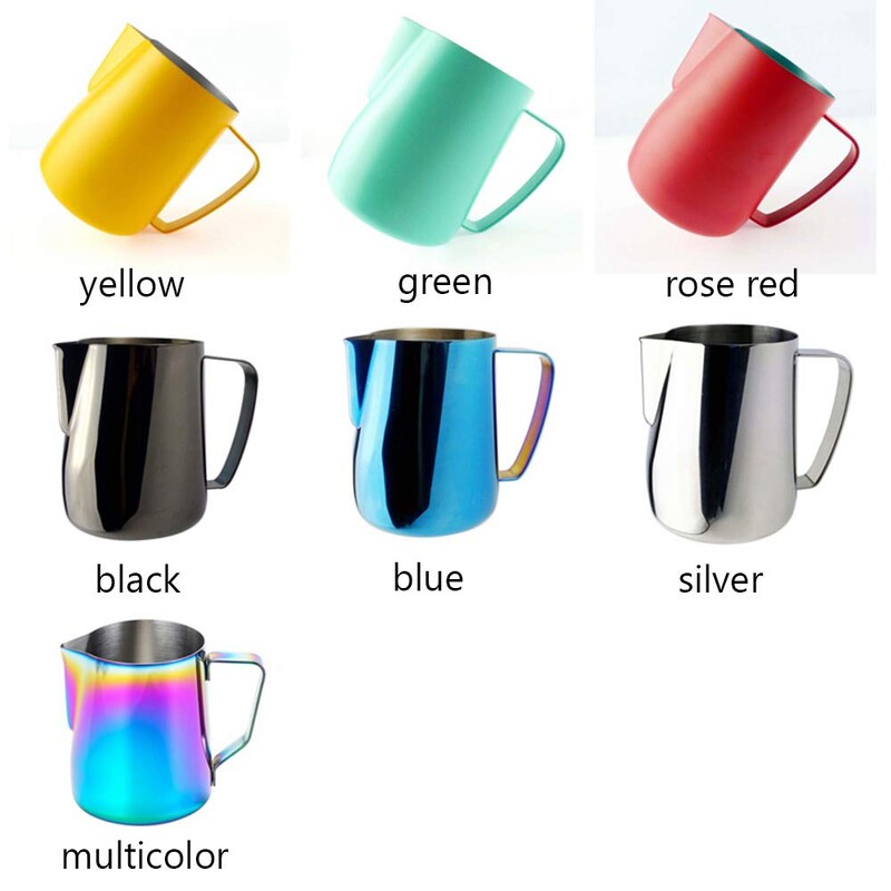 Kohvipiima aurutav vahustamiskann Roostevabast terasest kleepumatu piimakann Pull Flower Cup Ideaalne Cappuccino Latte Art kohvi valmistamiseks