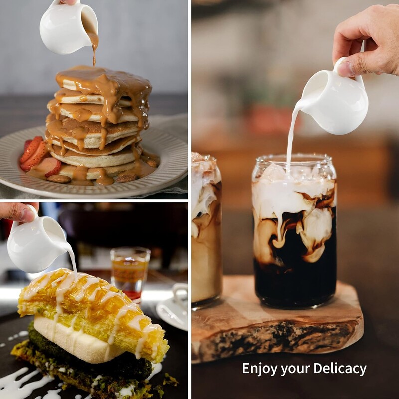 50/100/220ml Mini keraminis pieno ąsotis espreso kavos grietinėlės ąsočiai Virtuvinio padažo puodelis serviravimo ąsočio balto pieno puodelis