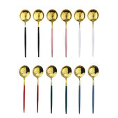 6 vnt. arbatos šaukštelis poliruotas maišomas kavos šaukštas desertinis ledas nerūdijančio plieno šaukštai virtuvės reikmenys