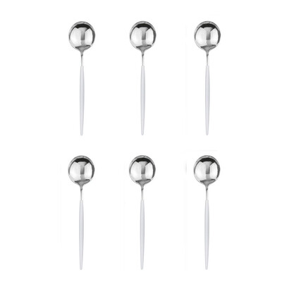 6 vnt. arbatos šaukštelis poliruotas maišomas kavos šaukštas desertinis ledas nerūdijančio plieno šaukštai virtuvės reikmenys