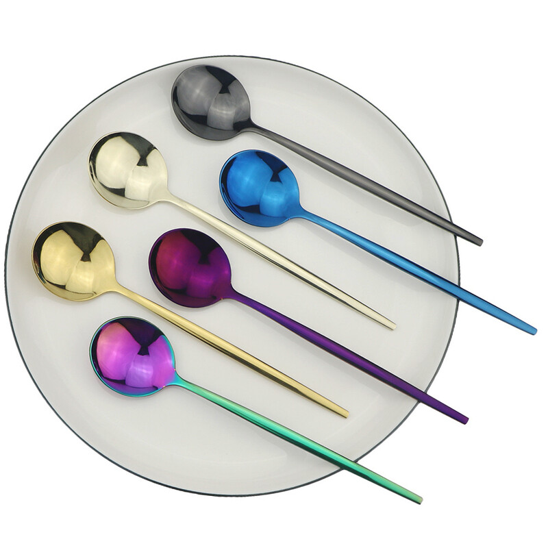 6 vnt. arbatos šaukštelis poliruotas maišomas kavos šaukštas desertinis ledas nerūdijančio plieno šaukštai virtuvės reikmenys