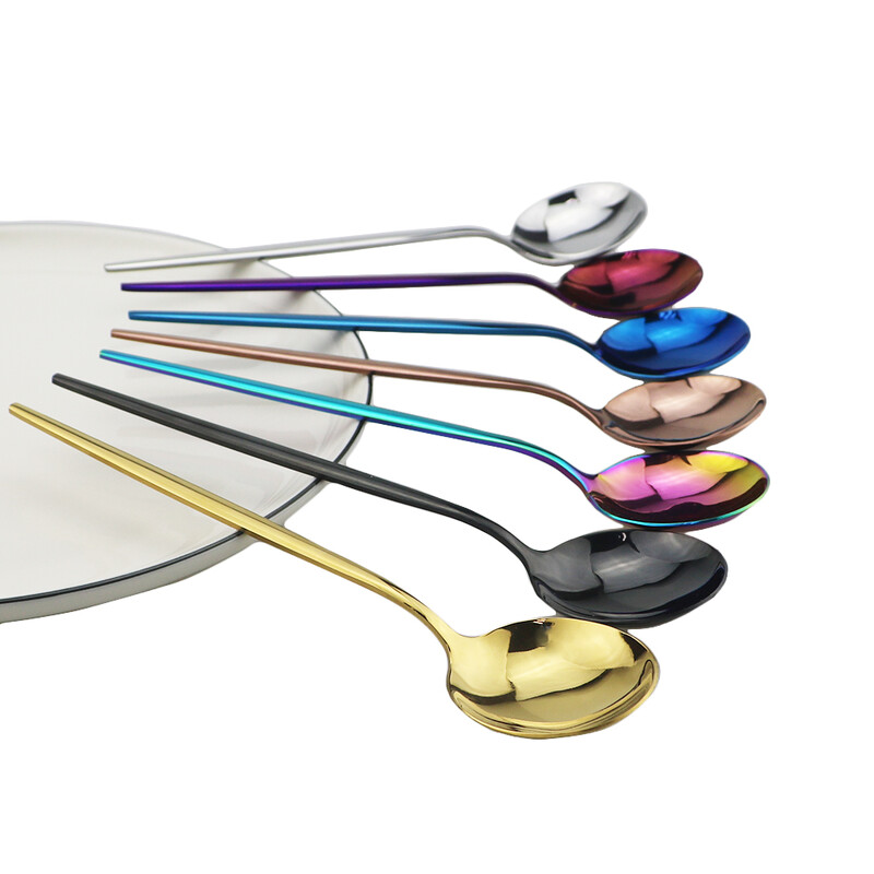 6 vnt. arbatos šaukštelis poliruotas maišomas kavos šaukštas desertinis ledas nerūdijančio plieno šaukštai virtuvės reikmenys