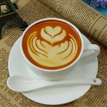 16 Τεμάχια/Σετ Καλούπι καφέ Latte Cappuccino Barista Art Stencils Cake Duster Templates Αξεσουάρ καφέ Φόρμα γάλακτος Διακοσμητικό καφέ