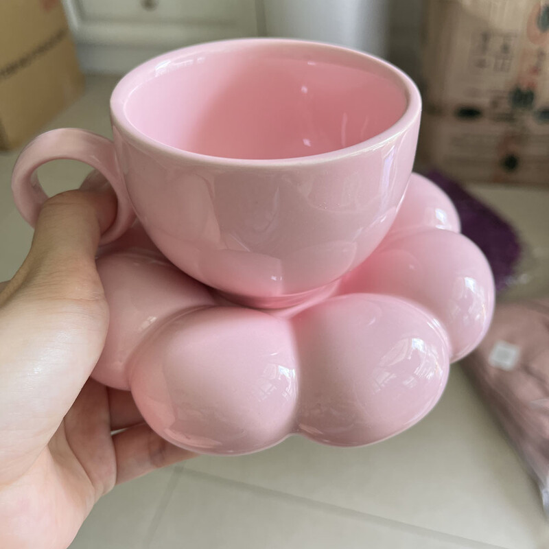 „Pretty Cloud“ keramikinis puodelio ir lėkštės rinkinys „Saulėgrąžų“ serija „Pusryčių arbatos laikas Pieno kavos puodelis“ Namų gėrimas, gimtadienio dovana, 200 ml