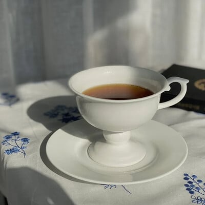 Căni de cafea de 180 ml Pahar din ceramică lucrat manual Seturi de cești espresso Stil nordic Căni de ceai alb pur pentru după-amiaza Cadouri creative