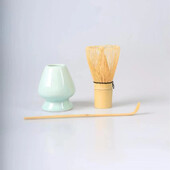 3 viename „Matcha“ rinkinys Bambuko šluotelė arbatinis šaukštelis keraminis dubuo Tradiciniai arbatos rinkiniai Namų arbatos ruošimo įrankiai Priedai Gimtadienio dovanos