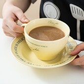 Grietinėlės Retro prancūziškos raidės kavos puodelių komplektas puodeliai Keramikos puodeliai Kavos senjorų arbatos puodelių ir lėkštučių rinkinys Cappuccino puodelis