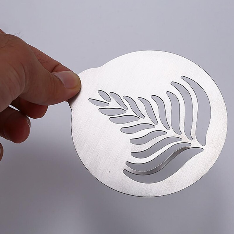 1/5 vnt Kavos trafaretai Išgalvoti kavos spausdinimo modeliai Purškiamų pyragų trafaretai Kavos piešimo kapučino pelėsiai miltelių sieto įrankiai